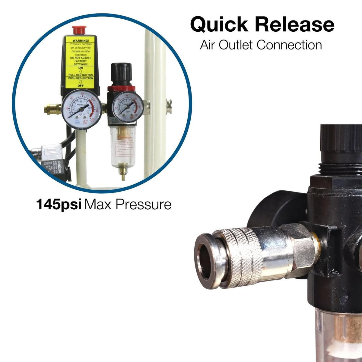 Hyundai HY7524X 750W 24L Oil Free Low Noise Portable Air Compressor 5.2CFM 118psi Direct Drive