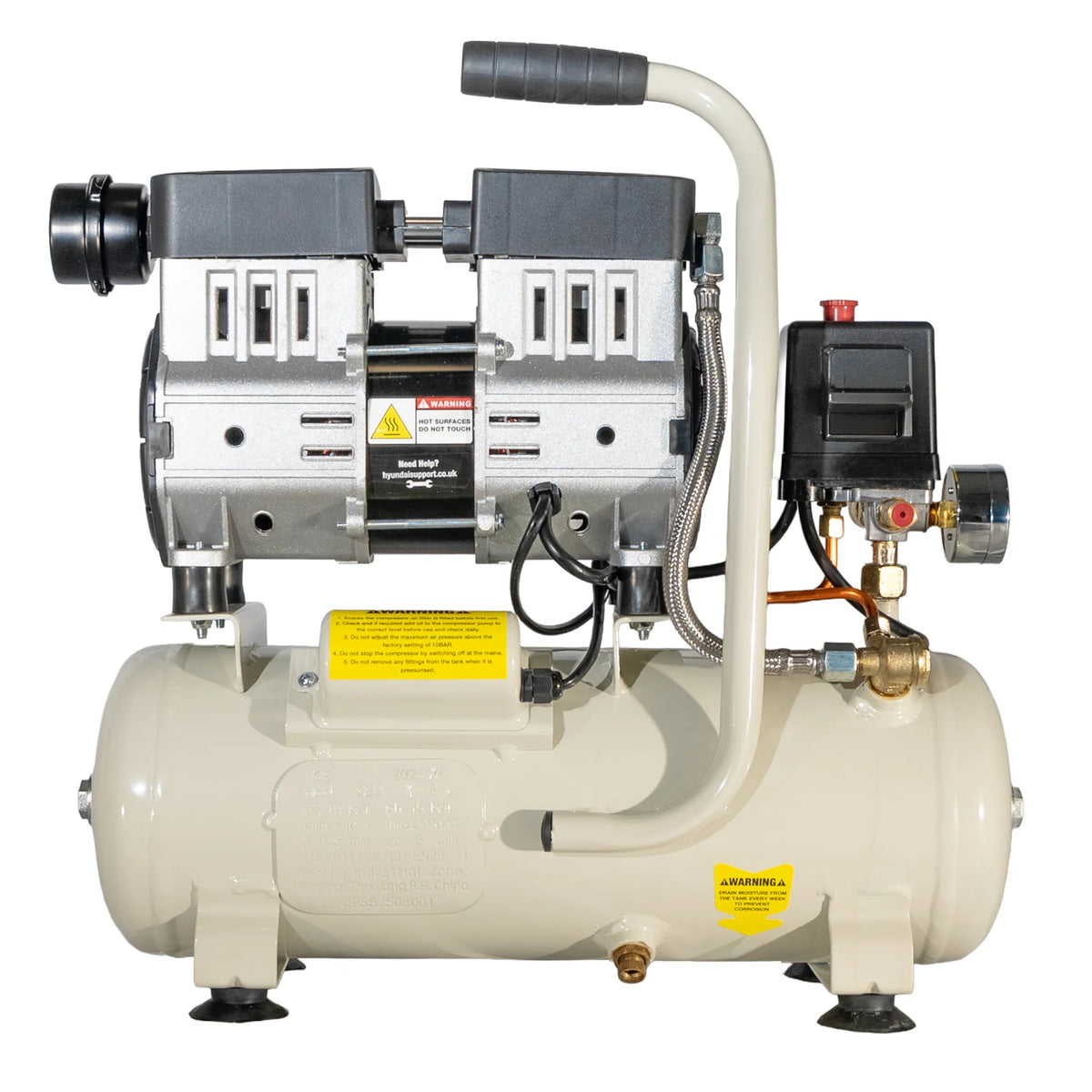 Hyundai HY5508X 550W 8L Oil Free Low Noise Portable Air Compressor 4CFM 118psi Direct Drive