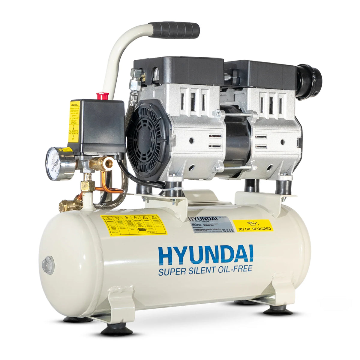 Hyundai HY5508X 550W 8L Oil Free Low Noise Portable Air Compressor 4CFM 118psi Direct Drive