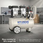 Hyundai HY7524X 750W 24L Oil Free Low Noise Portable Air Compressor 5.2CFM 118psi Direct Drive