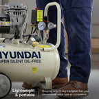 Hyundai HY7524X 750W 24L Oil Free Low Noise Portable Air Compressor 5.2CFM 118psi Direct Drive