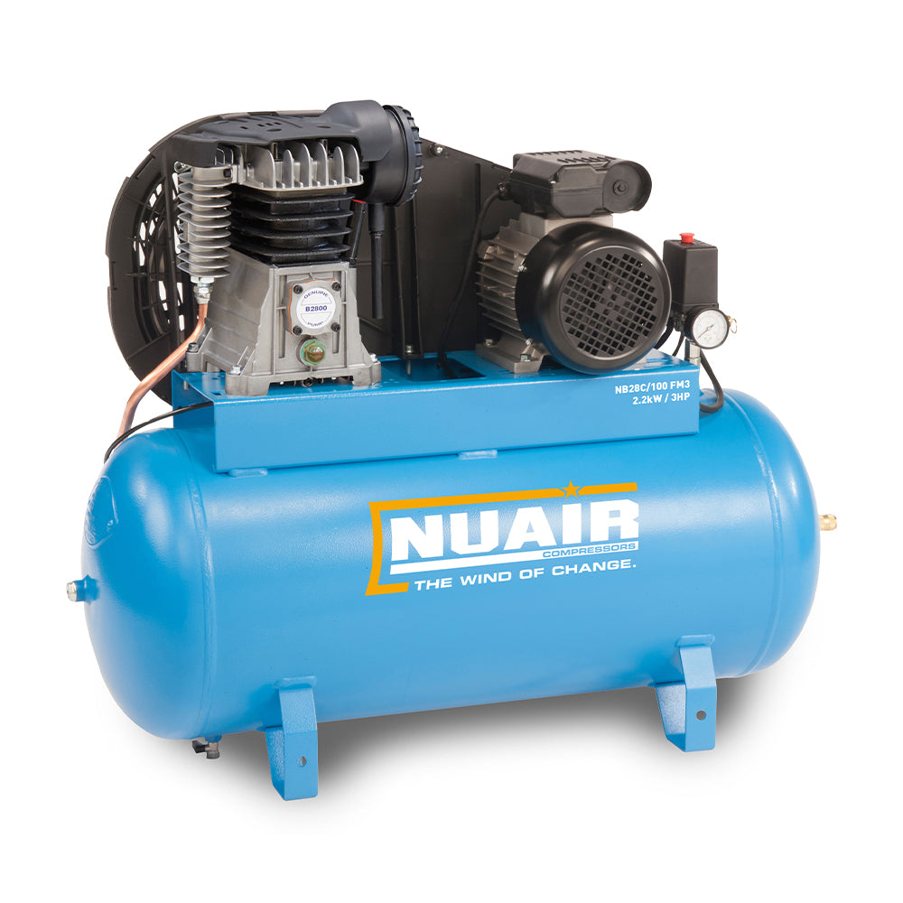 Nuair Compressor NB3800B-PRO/100 FT3 2.2KW 100Ltr 10Bar 400V Stationary