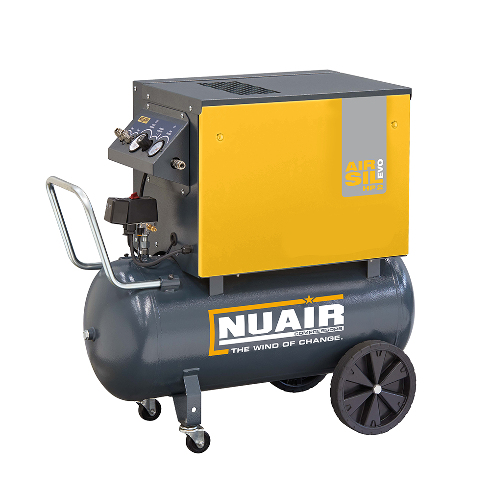Nuair Compressor AIR SIL EVO B3800B/2CM/100 1.5KW 100Ltr 10Bar 230V Portable (13A)