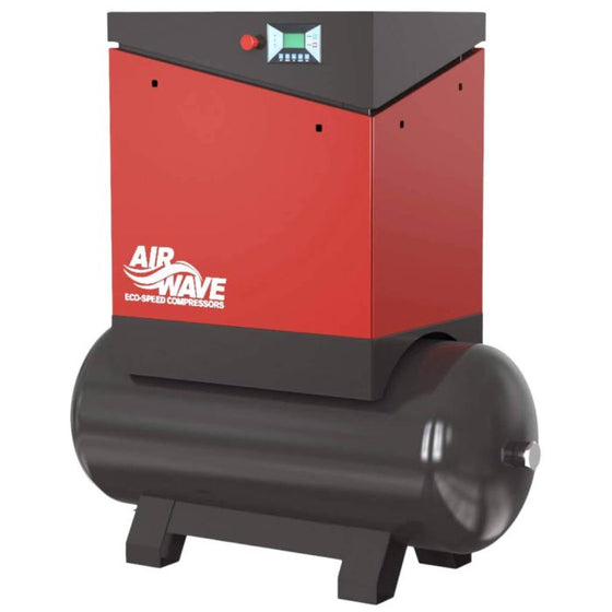 Airwave ECO-Speed, Fixed Speed Compressor, 10hp/7.5Kw-400V, 40 CFM, Max 10 Bar, 300L Tank Mounted