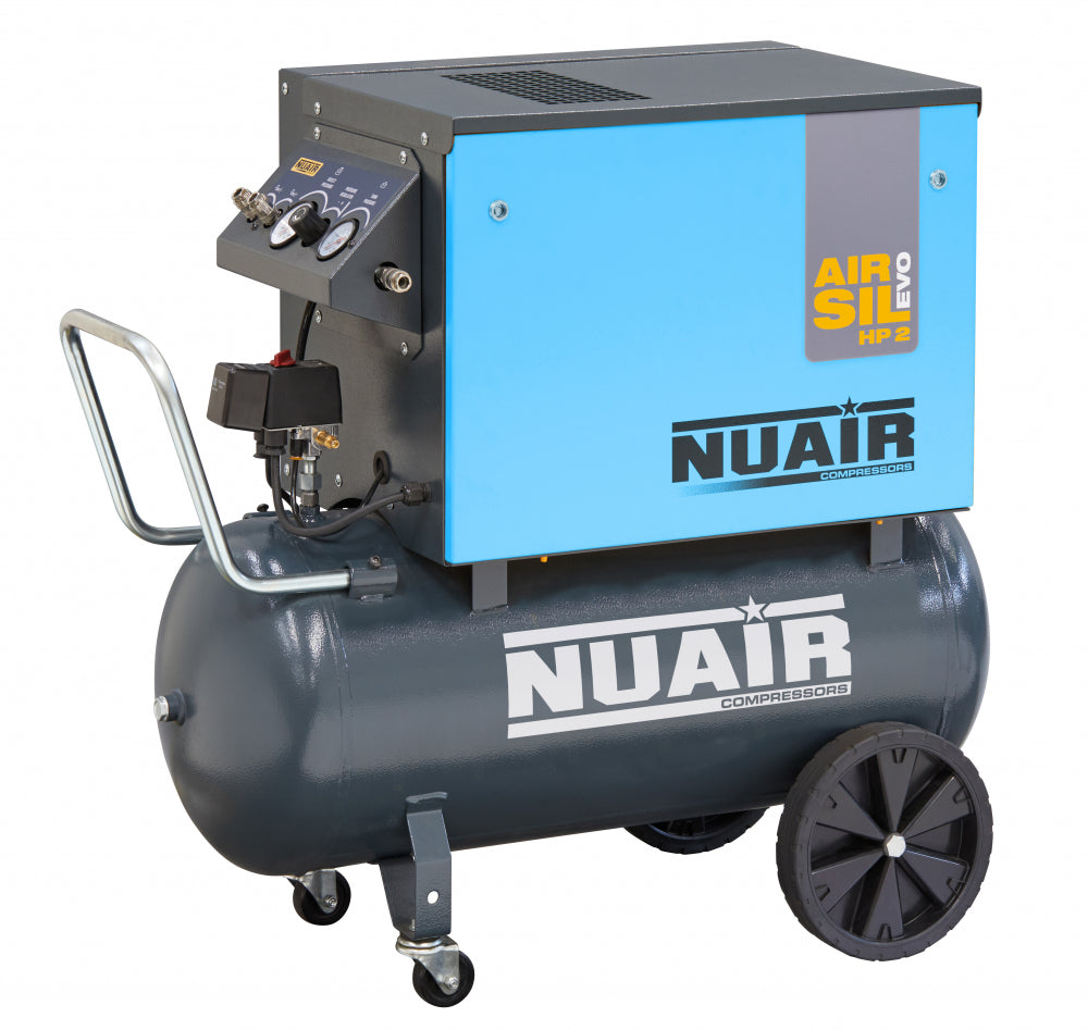 Nuair Compressor AIR SIL EVO B3800B/3CT/100 2.2KW 100Ltr 10Bar 400V Portable