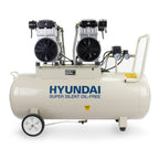 Hyundai HY2150100 Oil-Free Electric Air Compressor with Dual 1500W Motors, 4hp and 100L Tank