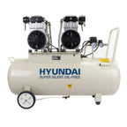 Hyundai HY2150100 Oil-Free Electric Air Compressor with Dual 1500W Motors, 4hp and 100L Tank