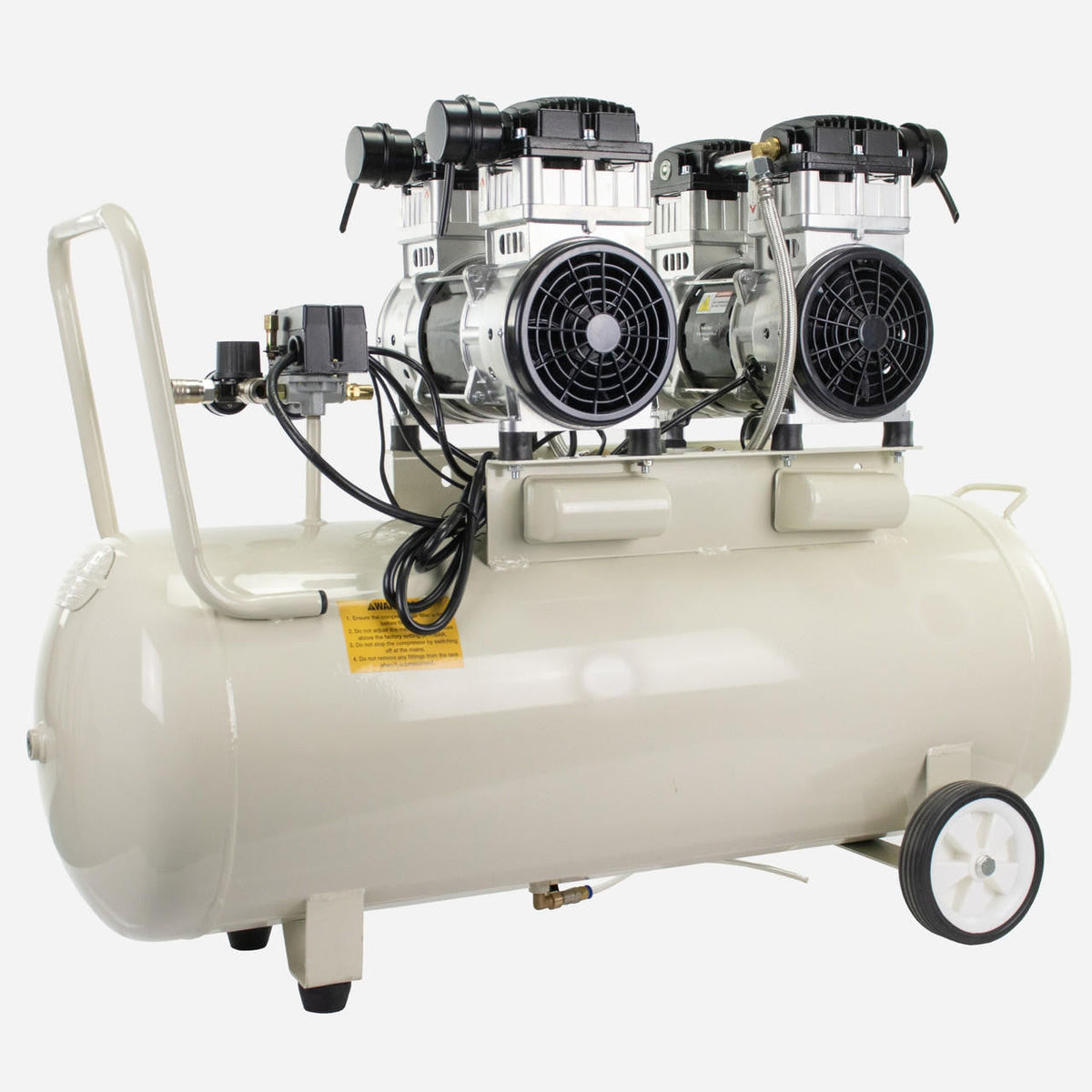Hyundai HY2150100 Oil-Free Electric Air Compressor with Dual 1500W Motors, 4hp and 100L Tank