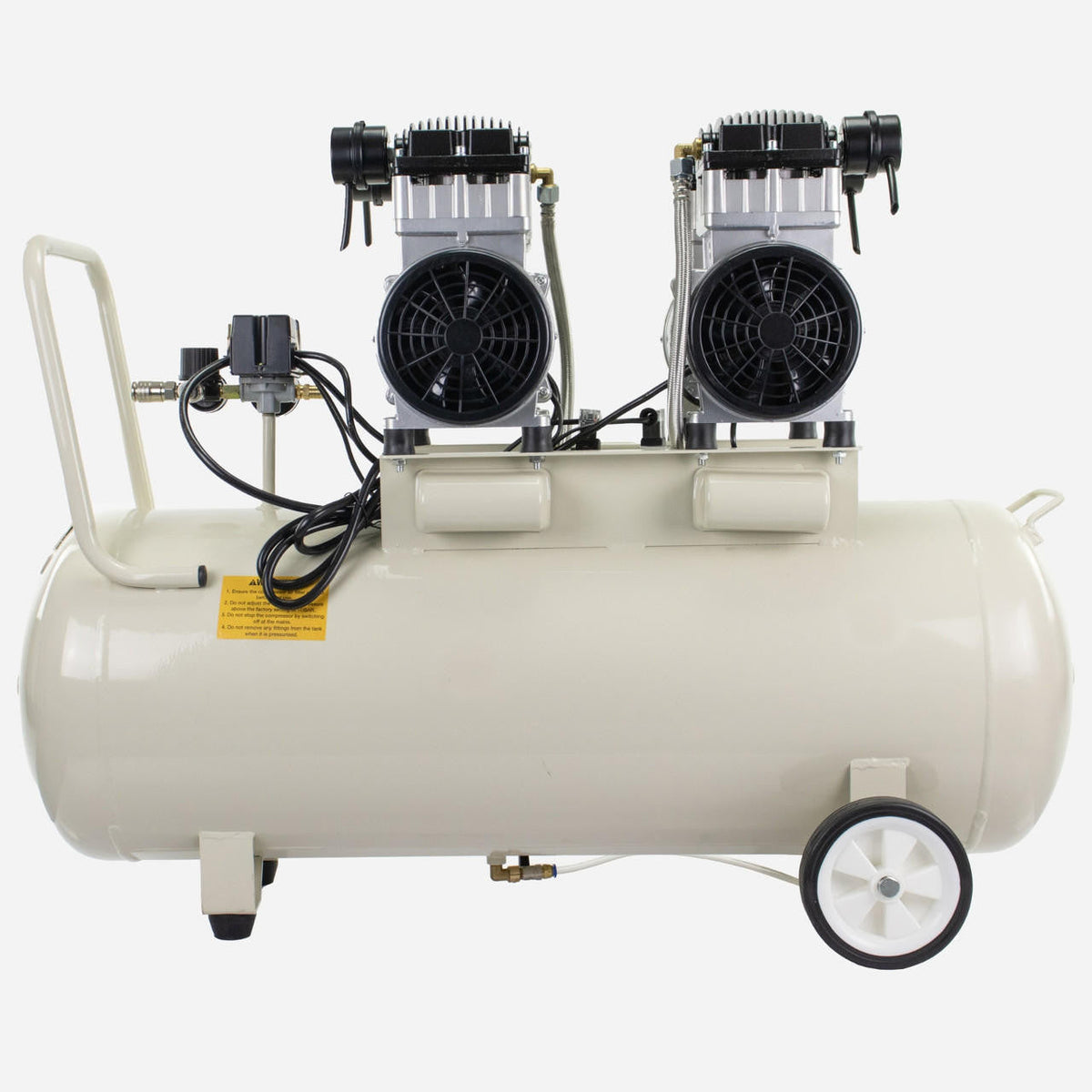 Hyundai HY2150100 Oil-Free Electric Air Compressor with Dual 1500W Motors, 4hp and 100L Tank