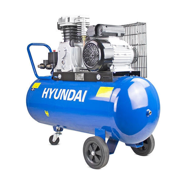 Hyundai HY3100P Belt-Drive Electric Air Compressor with Twin Cylinder, 2.2kW 230V Motor, 3hp and 100L Tank