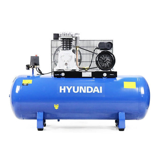 Hyundai HY3150SX 3hp 150L Low Noise Air Compressor 14CFM 145psi Twin Cylinder Belt Drive