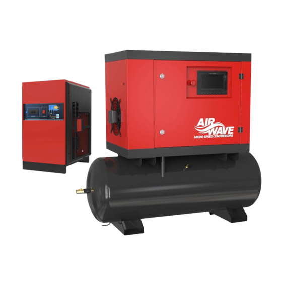 Airwave Micro-Speed, Variable Speed Compressor, 5.5hp/4Kw-230V, 32Amp, 16 CFM, 6-10 Bar 160L Tank Mounted with Dryer