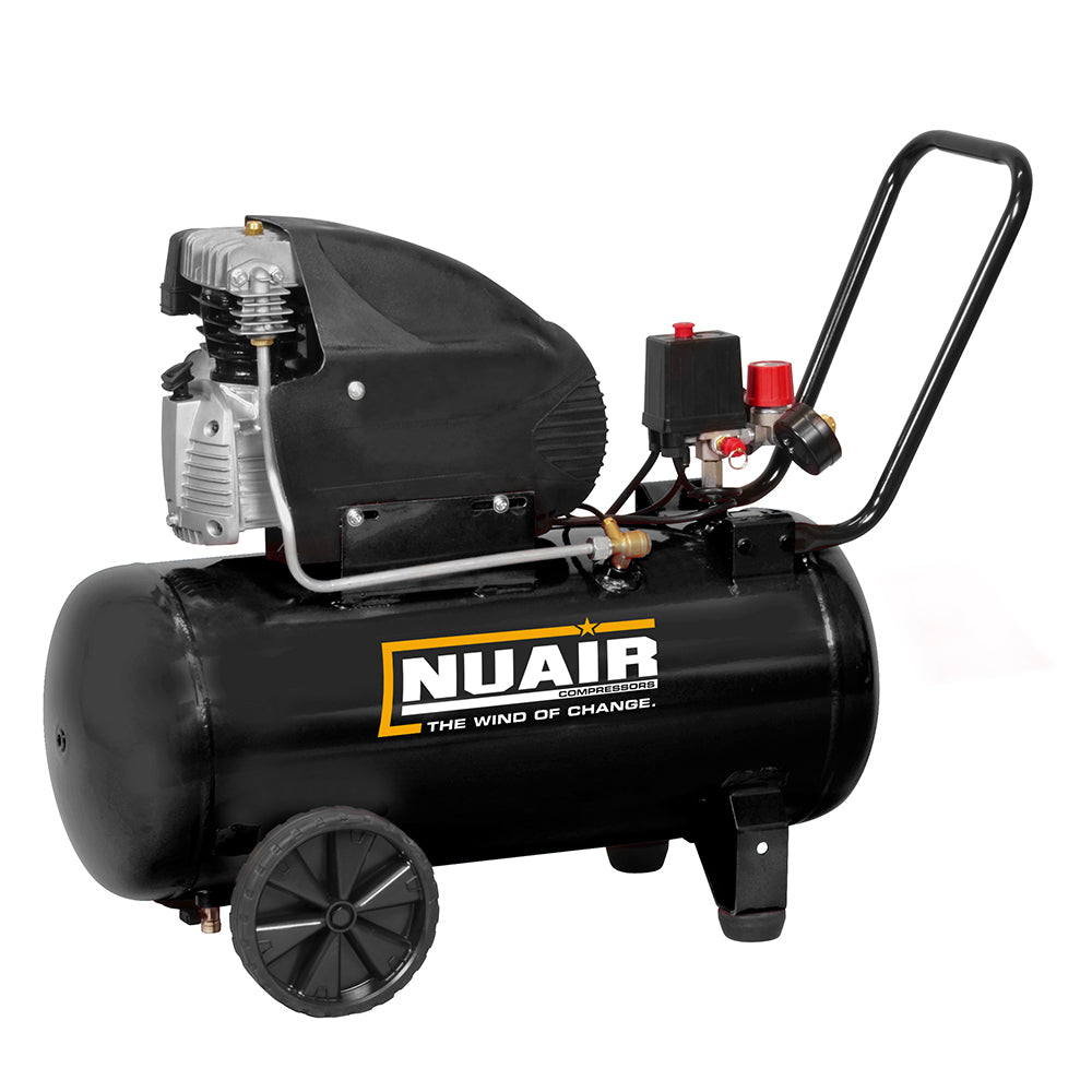 Nuair Compressor MK285-50-CM2.5 TECH 1.8KW 50Ltr 10Bar 230V Portable (13A)
