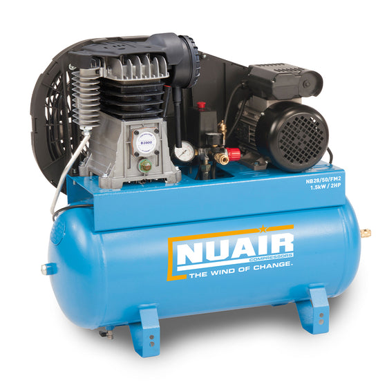 Nuair Compressor NB2800B/50 FM2 1.5KW 50Ltr 10Bar 230V Stationary (13A)