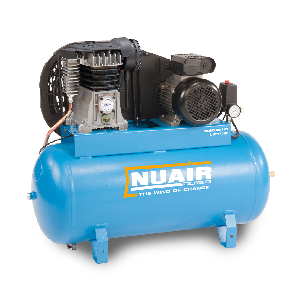 Nuair Compressor NB2800B-PRO/100 FM3 2.2KW 100Ltr 10Bar 230V Stationary (13A)