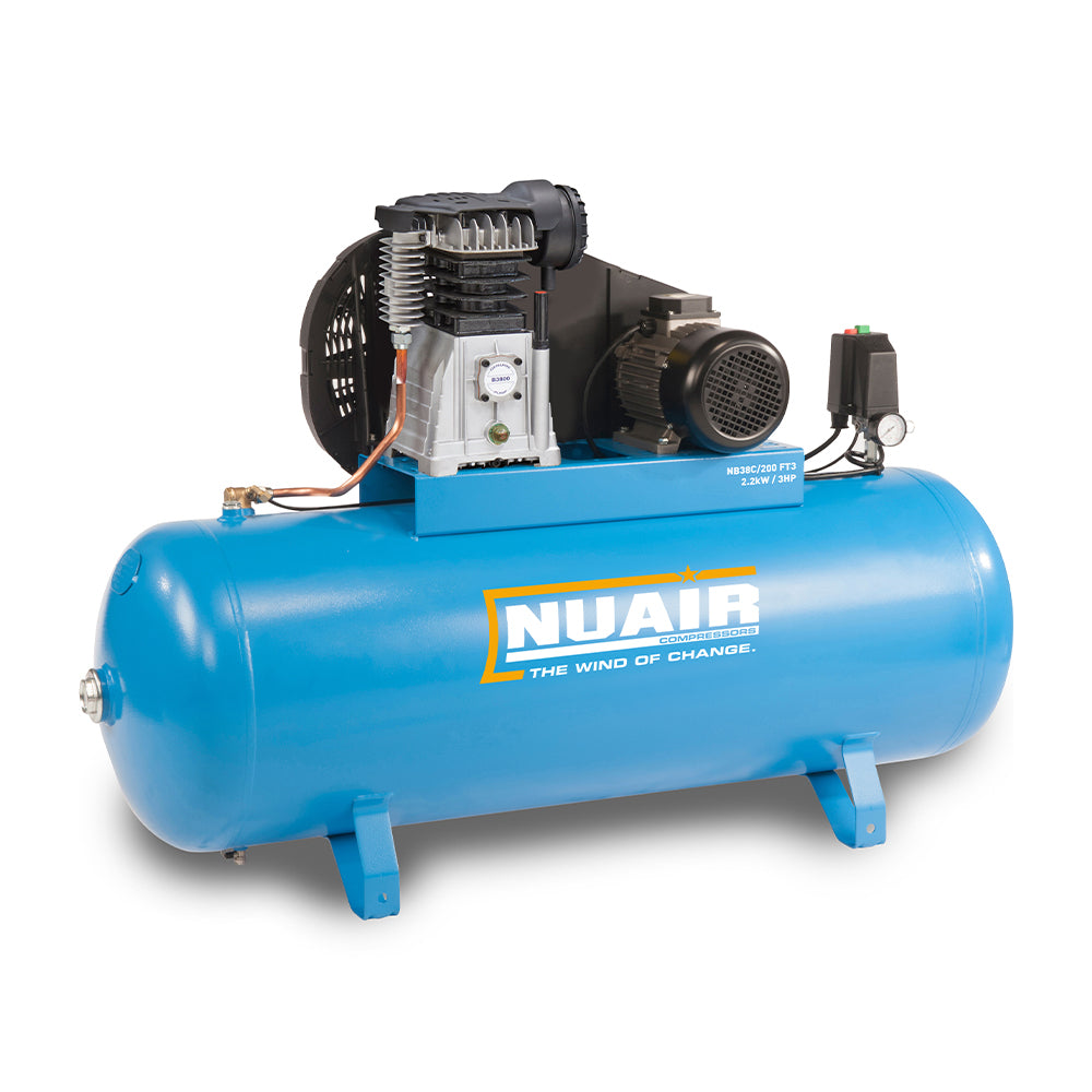 Nuair Compressor NB3800B-PRO/200 FT3 2.2KW 200Ltr 10Bar 400V Stationary