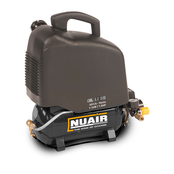 Nuair Compressor VENTO OM200/6 SILENCED 0.75KW 6Ltr 8Bar 230V Portable (13A)