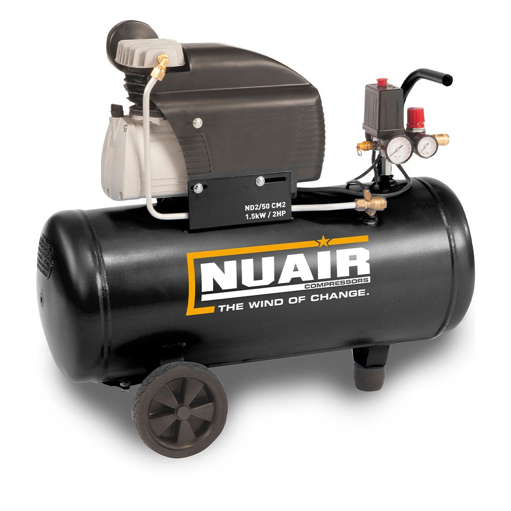 Nuair Compressor ND2/50CM2 1.5KW 50Ltr 8Bar 230V Portable (13A)
