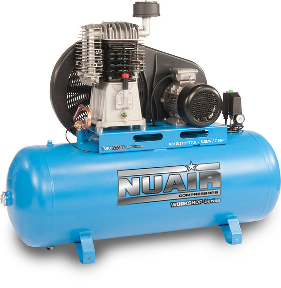 Nuair Compressor NB10/270 FT 7.5HP 5.5KW 270Ltr 10Bar 400V Stationary