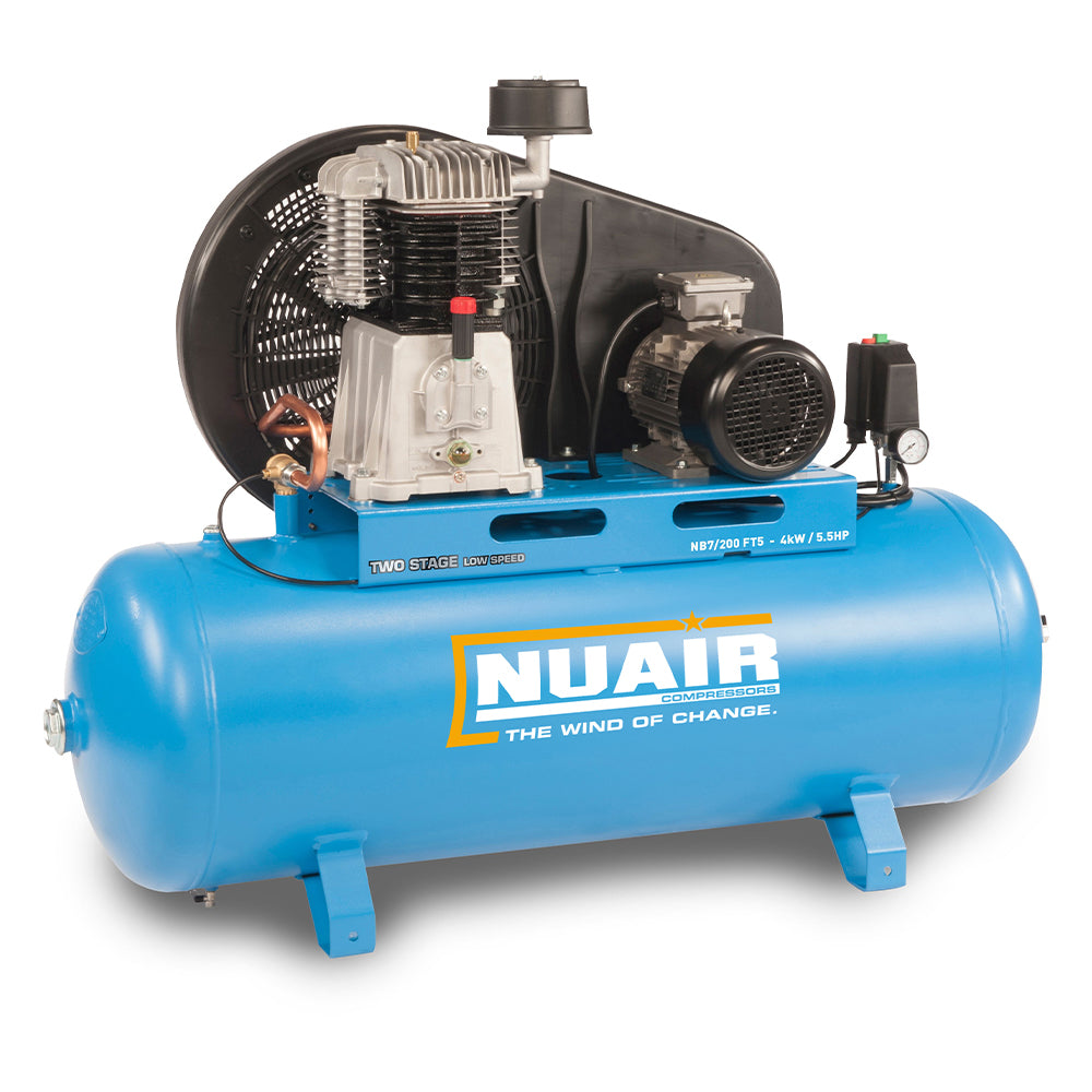 Nuair Compressor NB5/200 FT 5 *** 4KW 200Ltr 10Bar 400V Stationary