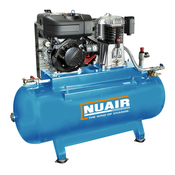 Nuair Diesel Compressor NB7/500F/10 10HP 500Ltr 10Bar Stationary Diesel