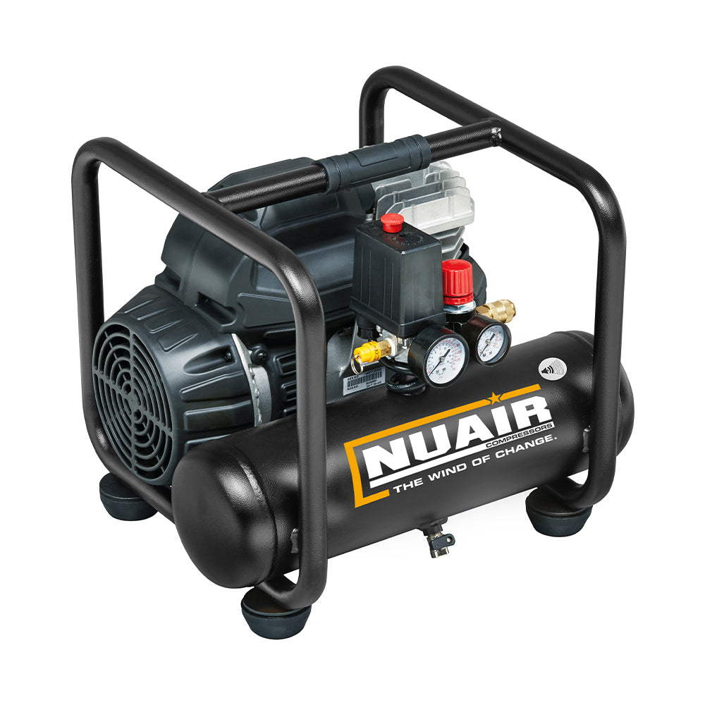 Nuair Compressor ROLLCAGE 6L OL244 1.1KW 6Ltr 8Bar 230V Portable (13A)