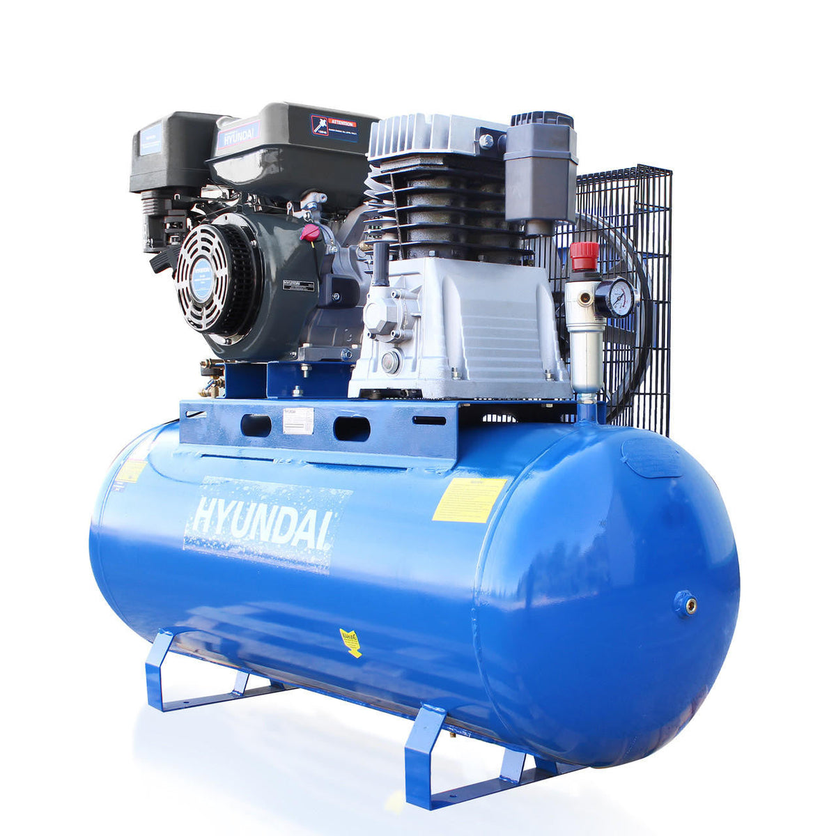 Hyundai HY140200PES Static Floor-Mounted Petrol Air Compressor, 14hp and 200L Tank