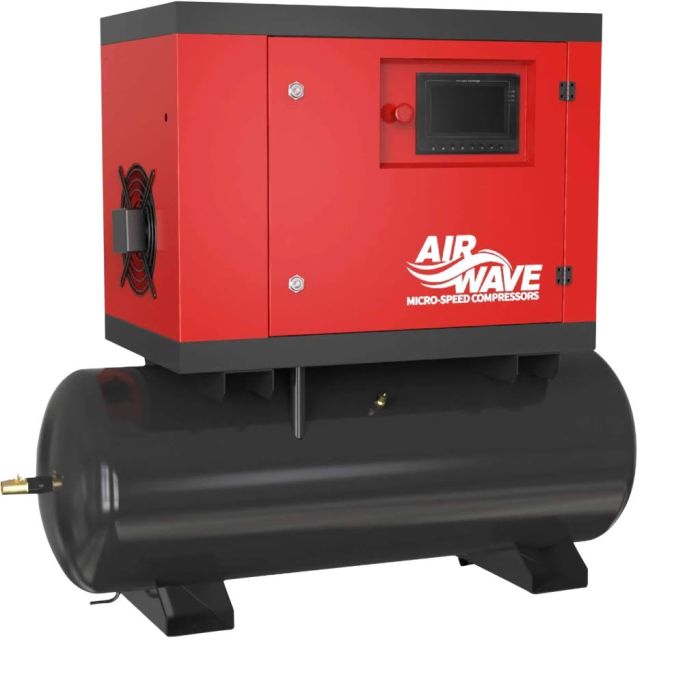 Airwave Micro-Speed, Variable Speed Compressor, 5.5hp/4Kw-230V, 32Amp, 16 CFM, 6-10 Bar 160L Tank Mounted