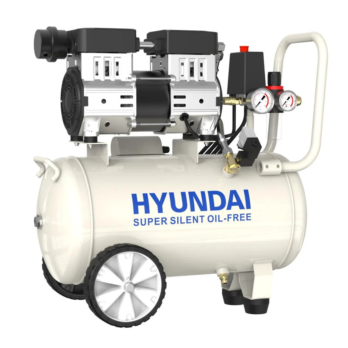 Hyundai HY7524X 750W 24L Oil Free Low Noise Portable Air Compressor 5.2CFM 118psi Direct Drive