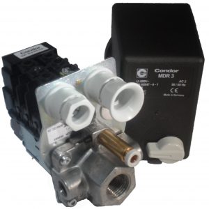 Condor MDR3 Pressure Switch, 4 Way 20A 12 Bar 1/2"