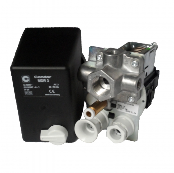 Condor MDR3 Pressure Switch, 4 Way 20A 16 Bar 1/2"